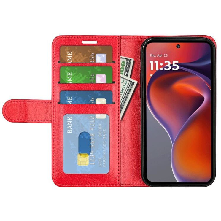 Чехол-книжка Deexe Wallet Style для Motorola Moto G15 - Red: фото 2 из 6