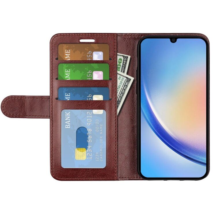 Чехол-книжка Deexe Wallet Style для Samsung Galaxy A24 - Brown: фото 2 из 6