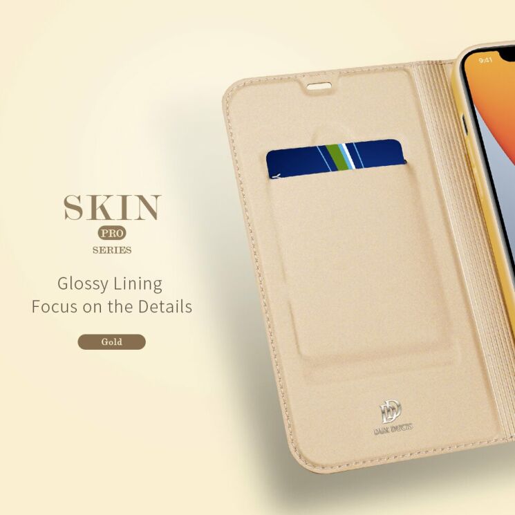 Чохол-книжка DUX DUCIS Skin Pro для Apple iPhone 12 - Gold: фото 14 з 18