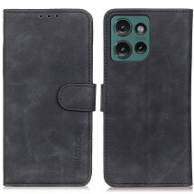 Чехол-книжка KHAZNEH Retro Wallet для Motorola Edge 50 - Black: фото 1 из 8