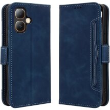 Чехол-книжка с карманами Deexe Wallet Stand для Infinix Smart 20 - Blue: фото 1 из 15