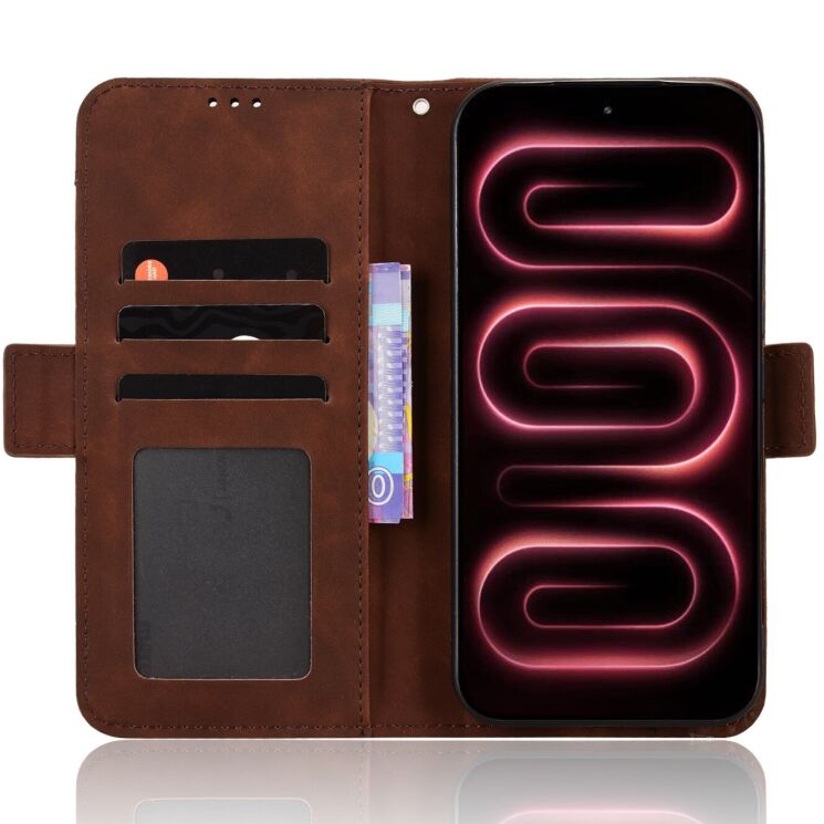 Чохол-книжка з кишеньками Deexe Wallet Stand для Xiaomi Poco F9 Ultra - Brown: фото 5 з 17