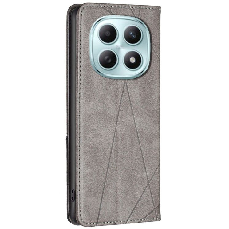 Чехол-книжка с карманами UniCase Geometric Pattern для Xiaomi Redmi Note 15 (4G/5G) / Poco M8 - Grey: фото 3 из 10
