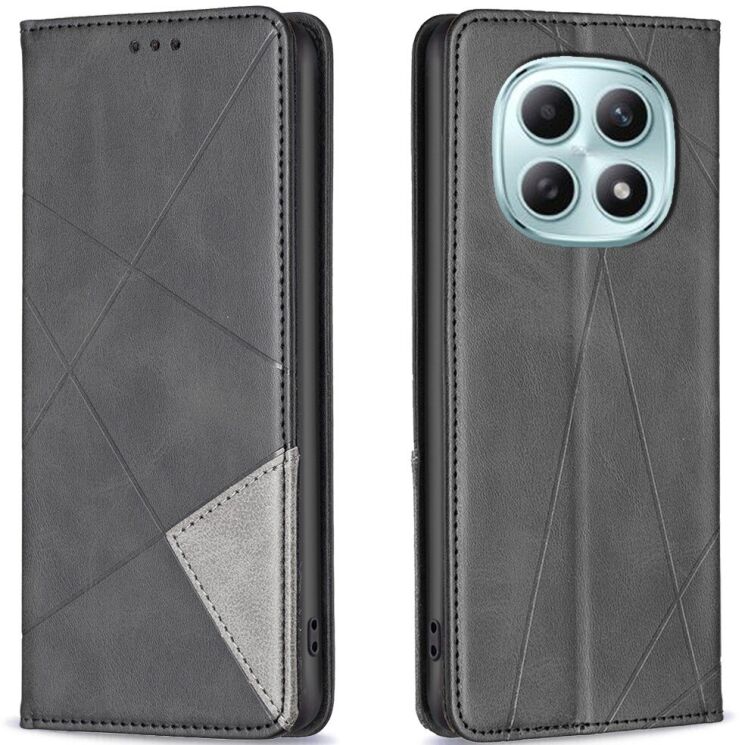 Чохол-книжка з кишеньками UniCase Geometric Pattern для Xiaomi Redmi Note 15 Pro - Black: фото 1 з 10