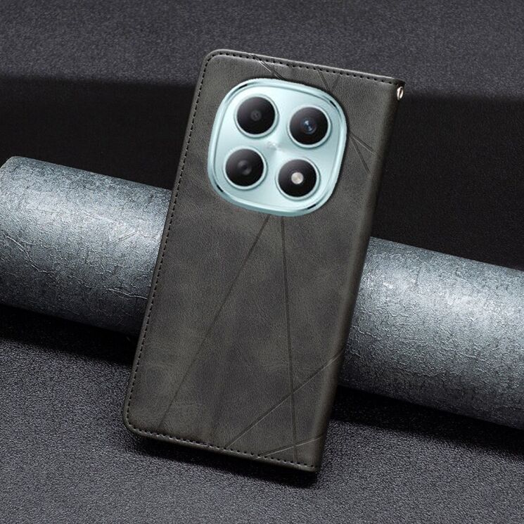 Чохол-книжка з кишеньками UniCase Geometric Pattern для Xiaomi Redmi Note 15 Pro - Black: фото 6 з 10