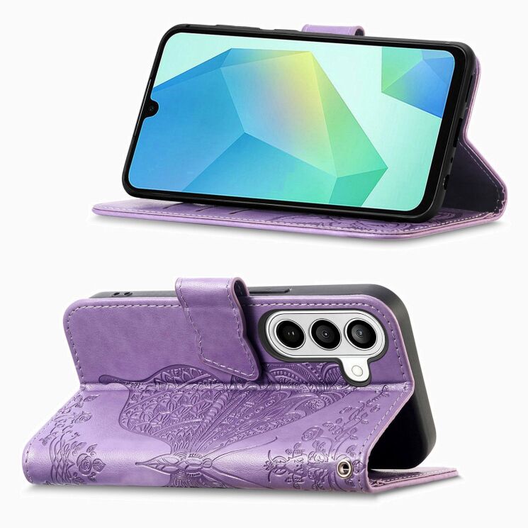 Чохол-книжка з малюнком UniCase Butterfly Pattern для Samsung Galaxy A57 (A576) - Light Purple: фото 3 з 10