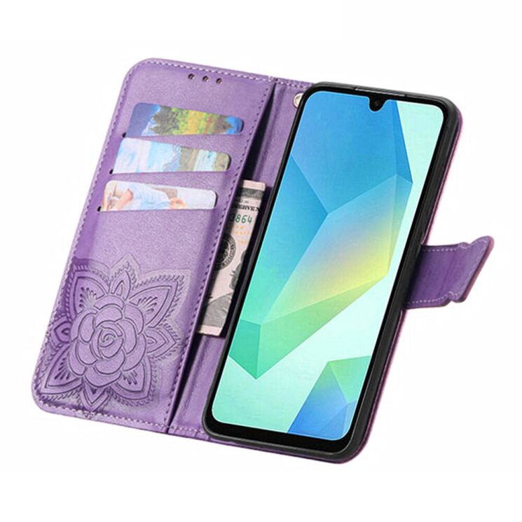 Чохол-книжка з малюнком UniCase Butterfly Pattern для Samsung Galaxy A57 (A576) - Light Purple: фото 2 з 10
