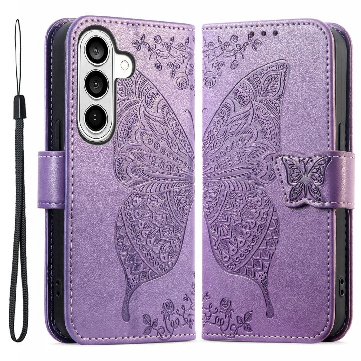 Чохол-книжка з малюнком UniCase Butterfly Pattern для Samsung Galaxy A57 (A576) - Light Purple: фото 1 з 10