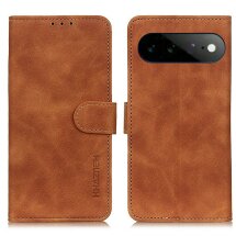 Чехол-книжка с застежкой KHAZNEH Retro Wallet для Google Pixel 11 Pro XL - Brown: фото 1 из 8