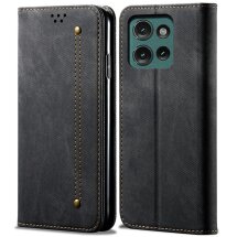 Чехол-книжка UniCase Jeans Wallet для Motorola Moto G75 - Black: фото 1 из 6
