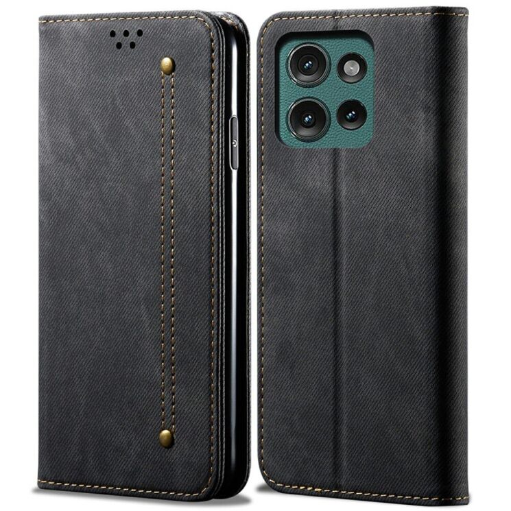 Чохол-книжка UniCase Jeans Wallet для Motorola Moto G75 - Black: фото 1 з 6