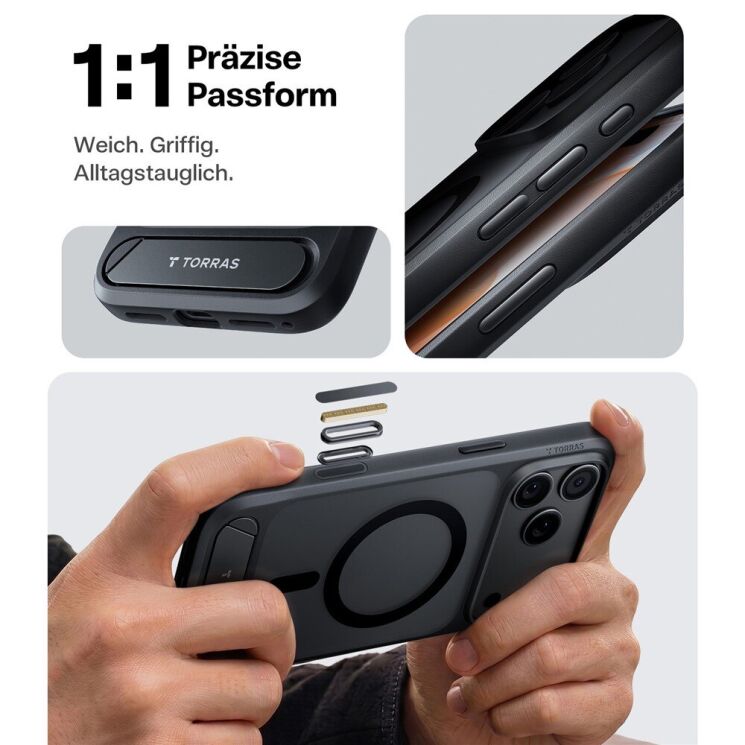 Чехол с подставкой TORRAS Ostand L1 (with MagSafe) для Apple iPhone 18 Pro Max - Black (423803B) Чехол с подставкой TORRAS Ostand L1 (with MagSafe) для Apple iPhone 18 Pro Max - Black: фото 10 из 10