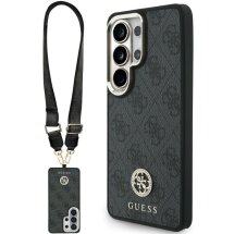 Чехол с ремешком Guess 4G Big Rhinestone Triangle Strap MagSafe для Samsung Galaxy S26 Ultra (S948) GUHMS26LP4G4DCSK - Black: фото 1 из 7