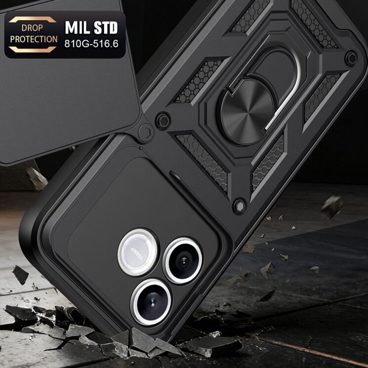 Чехол с защитой камеры Deexe Armor Shield для Honor 600 Lite - Black: фото 3 из 9