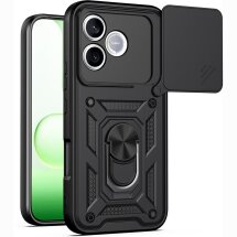 Чехол с защитой камеры Deexe Armor Shield для Honor 600 Lite - Black: фото 1 из 9