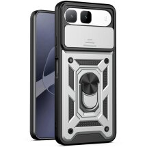 Чехол с защитой камеры Deexe Armor Shield для Infinix Hot 60i - Silver: фото 1 из 9