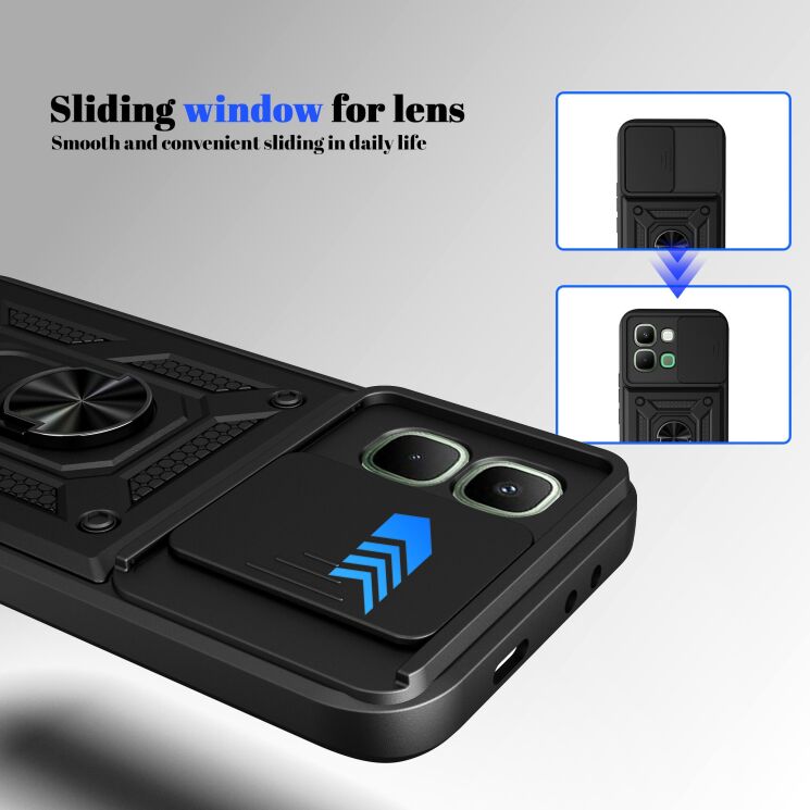 Чехол с защитой камеры Deexe Armor Shield для Infinix Note Edge - Silver: фото 7 из 9