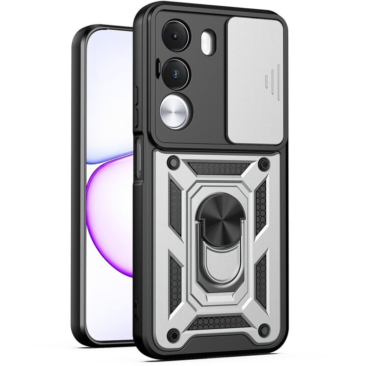 Чохол із захистом камери Deexe Armor Shield для Realme C100i / C100x - Silver: фото 1 з 10
