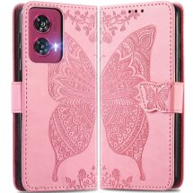 Чехол UniCase Butterfly Pattern для Motorola Edge 50 Fusion - Pink: фото 1 из 8