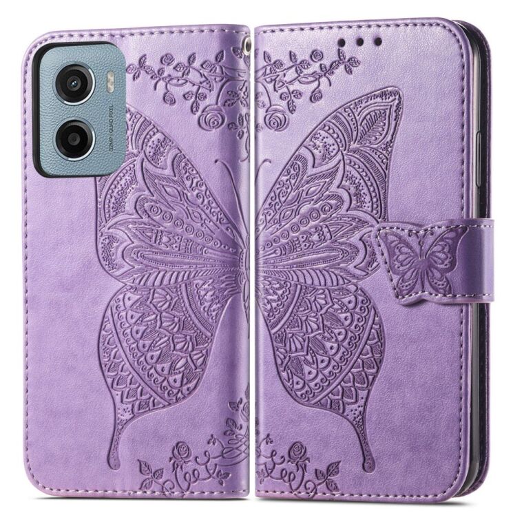 Чехол UniCase Butterfly Pattern для Motorola Moto G05 - Light Purple: фото 2 из 12