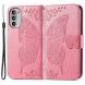 Чехол-книжка с рисунком UniCase Butterfly Pattern для Motorola Moto G52 / G82 - Pink (326822P). Фото 1 из 8