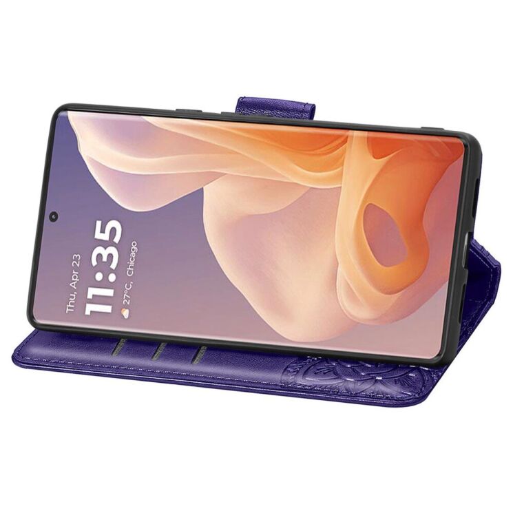 Чехол UniCase Butterfly Pattern для Motorola Moto G85 - Dark Purple: фото 3 из 6
