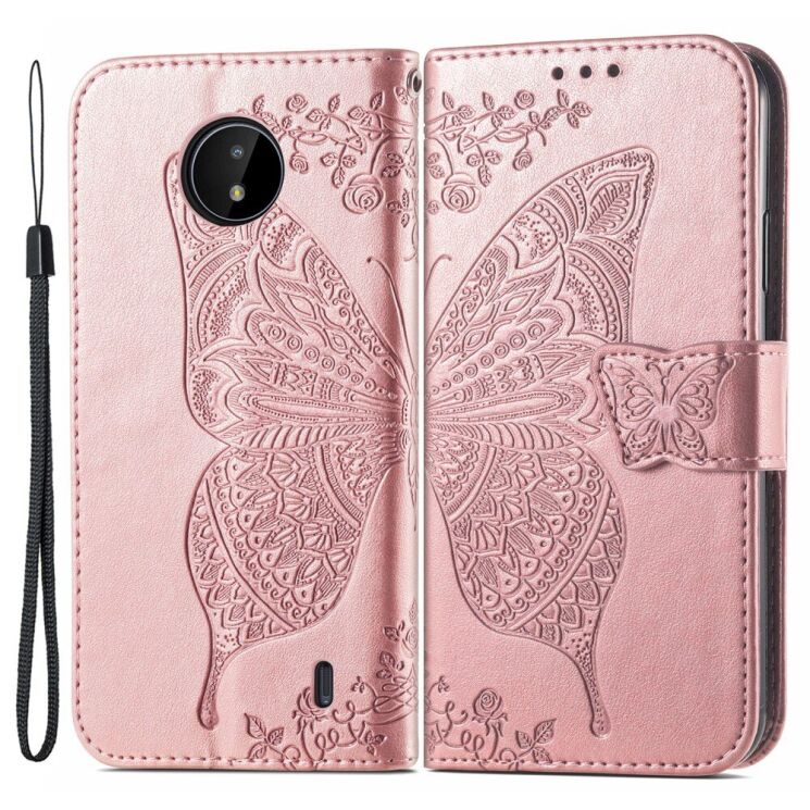 Чохол UniCase Butterfly Pattern для Nokia C10 / C20 - Rose Gold: фото 2 з 12