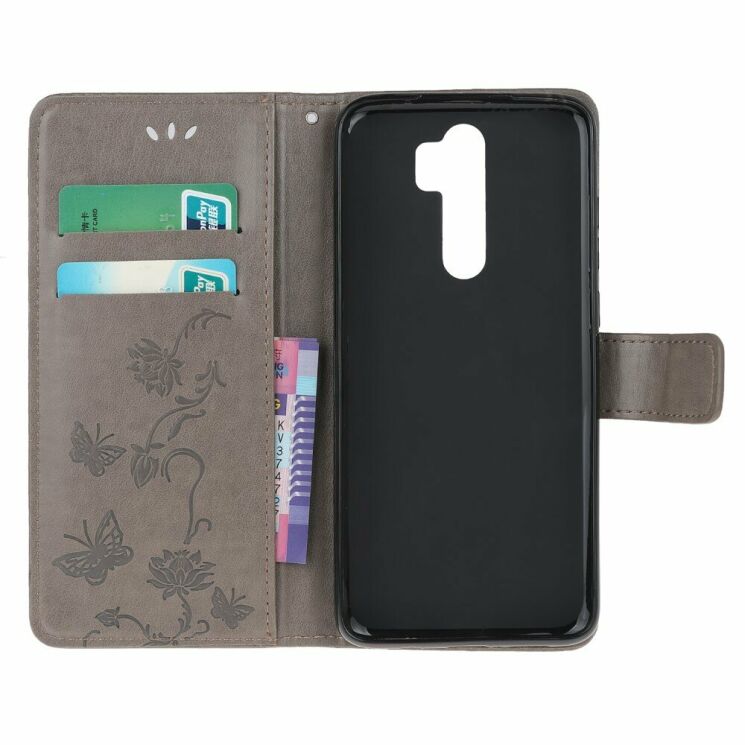 Чехол UniCase Butterfly Pattern для Xiaomi Redmi Note 8 Pro - Grey: фото 5 из 8