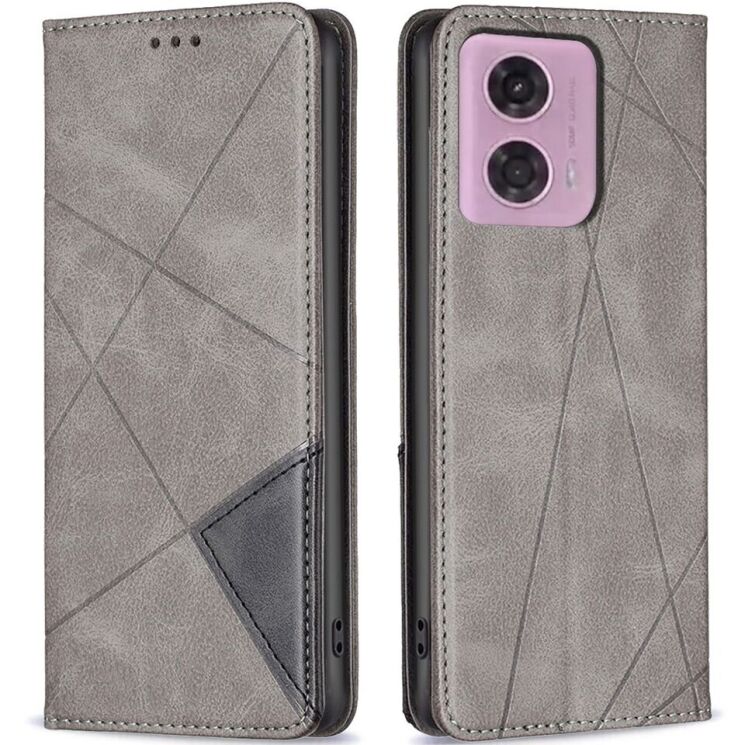Чехол UniCase Geometric Pattern для Motorola Moto G24 / G04 / G04s / E14 - Grey: фото 1 из 8