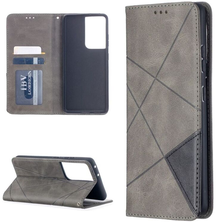 Чехол UniCase Geometric Pattern для Samsung Galaxy S21 Ultra (G998) - Grey: фото 1 из 9
