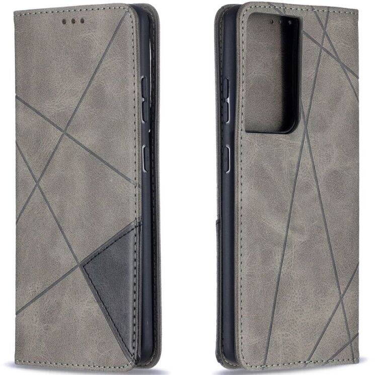 Чехол UniCase Geometric Pattern для Samsung Galaxy S21 Ultra (G998) - Grey: фото 2 из 9