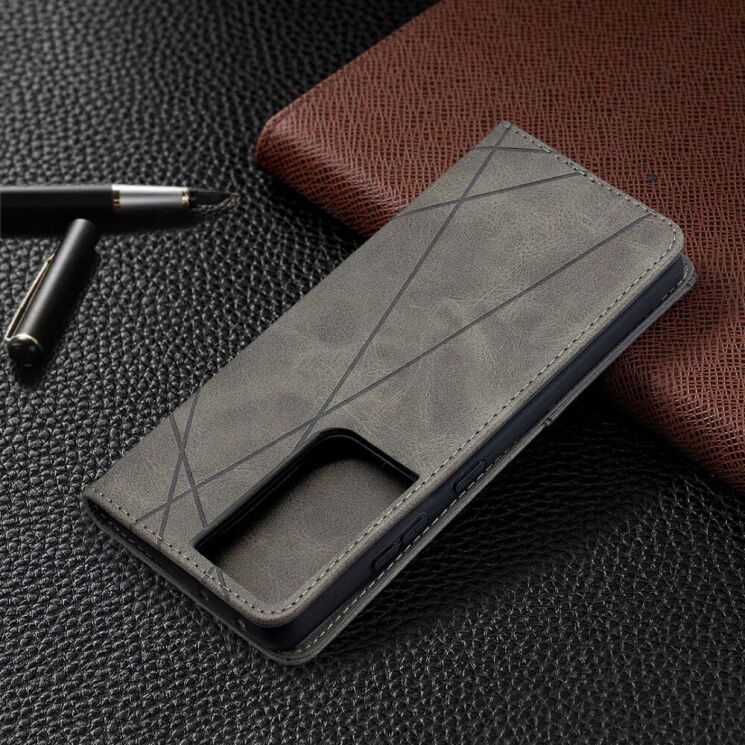 Чехол UniCase Geometric Pattern для Samsung Galaxy S21 Ultra (G998) - Grey: фото 6 из 9