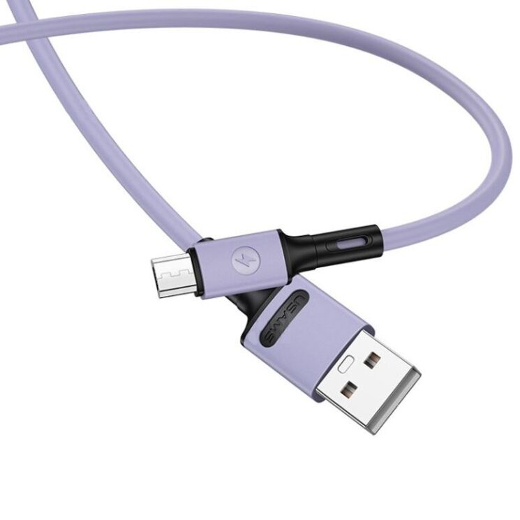 Дата-кабель USAMS US-SJ435 U52 USB to MicroUSB (2.1A, 1m) - Violet: фото 1 из 15
