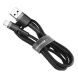 Кабель Baseus Cafule USB to Lightning (2A, 3m) CALKLF-RG1 - Black / Grey (896021BH). Фото 6 из 15