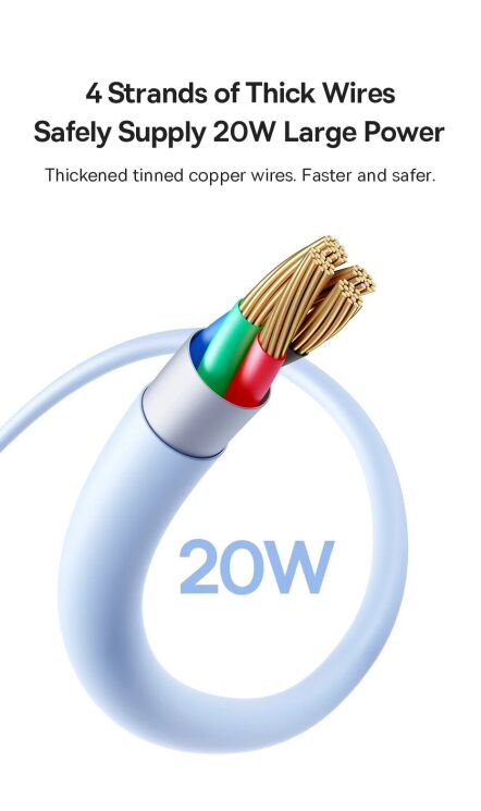 Кабель Baseus Silky Series Type-C to Lightning (20W, 1m) P10377700113-00 - Black: фото 13 из 17