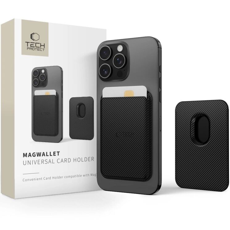 Кардхолдер Tech-Protect MAGWALLET - Carbon: фото 2 из 5
