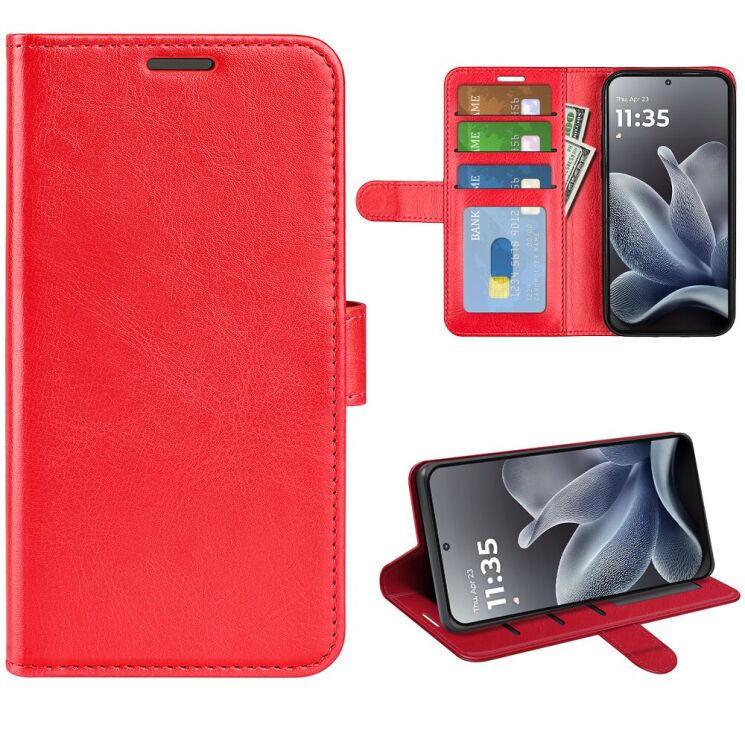 Классический чехол-книжка Deexe Wallet Style для Motorola Edge 70 Max - Red: фото 4 из 8