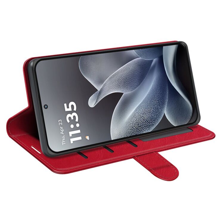 Классический чехол-книжка Deexe Wallet Style для Motorola Edge 70 Max - Red: фото 3 из 8