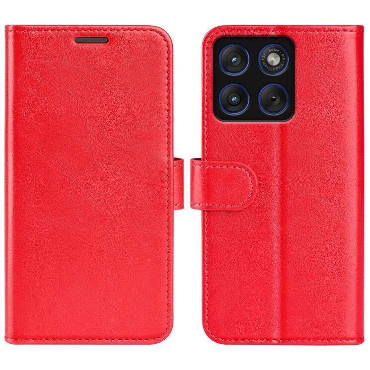 Классический чехол-книжка Deexe Wallet Style для Motorola Edge 70 Max - Red: фото 1 из 8