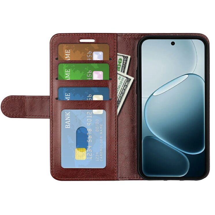 Класичний чохол-книжка Deexe Wallet Style для OPPO A6 Pro - Brown: фото 2 з 6