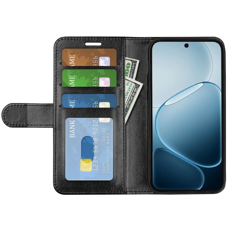 Класичний чохол-книжка Deexe Wallet Style для OPPO A6x - Black: фото 2 з 8