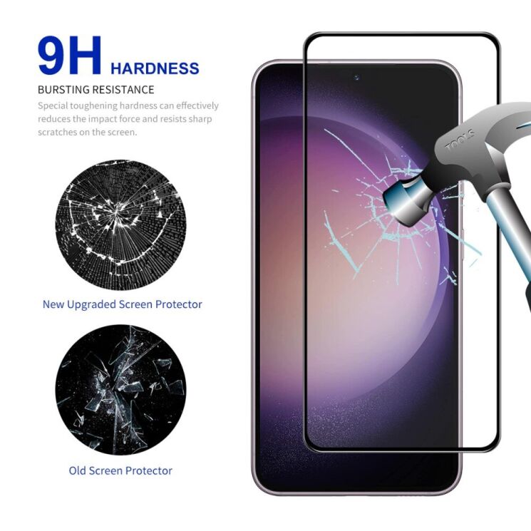 Комплект захисних стекол HAT PRINCE Full Glue для Samsung Galaxy S24 (S921) - Black: фото 3 з 9