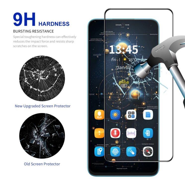 Комплект защитных стекол HAT PRINCE Full Glue для Xiaomi Redmi Note 14 5G - Transparent: фото 3 из 8