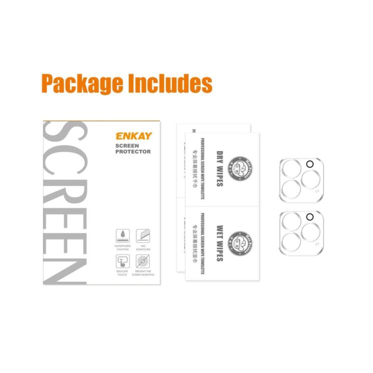 Комплект захисних стекол на камеру ENKAY Rear Camera Lens для iPhone 15 Pro / 15 Pro Max - Black: фото 6 з 7