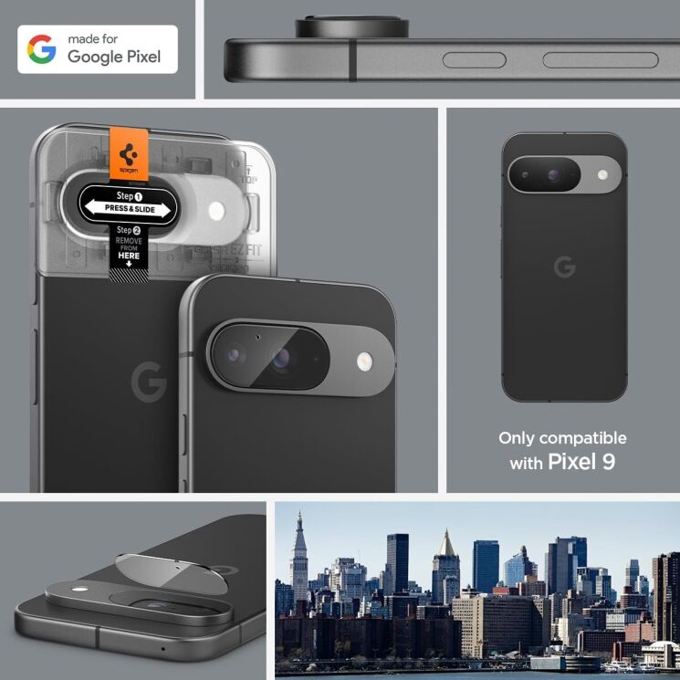 Комплект защитных стекол Spigen (SGP) Optik EZ Fit для Google Pixel 9: фото 9 из 14