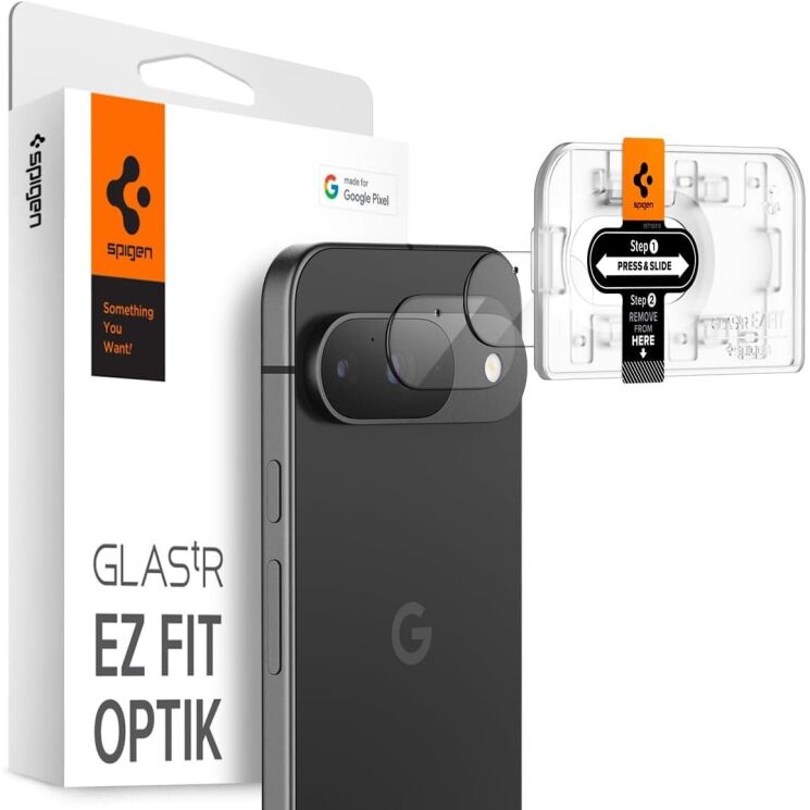 Комплект защитных стекол Spigen (SGP) Optik EZ Fit для Google Pixel 9: фото 1 из 14