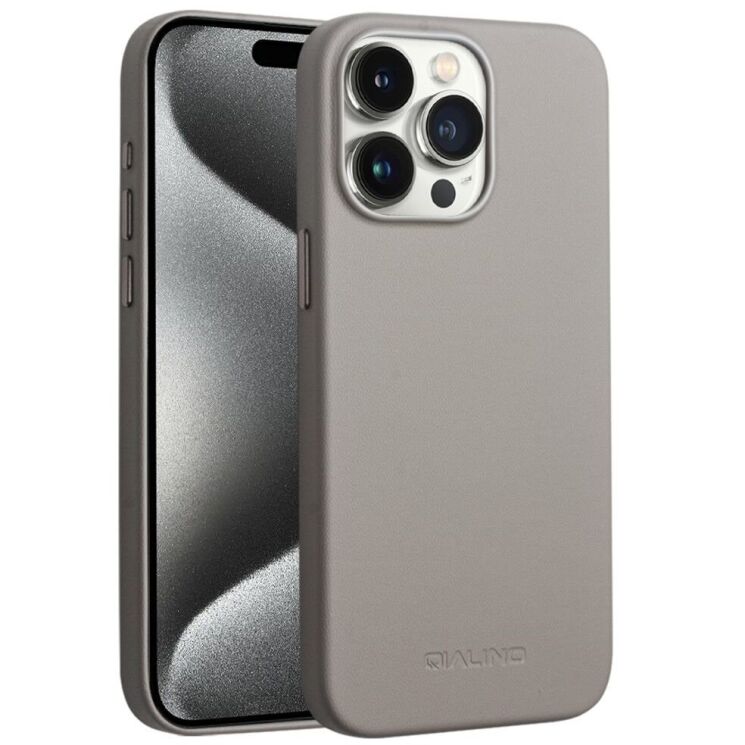Защитный чехол QIALINO Classic Cover (with MagSafe Support) для Apple iPhone 15 Pro Max - Grey: фото 1 из 7