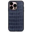 Кожаный чехол UniCase Croco Skin для Apple iPhone 14 Pro Max - Blue (301255L)