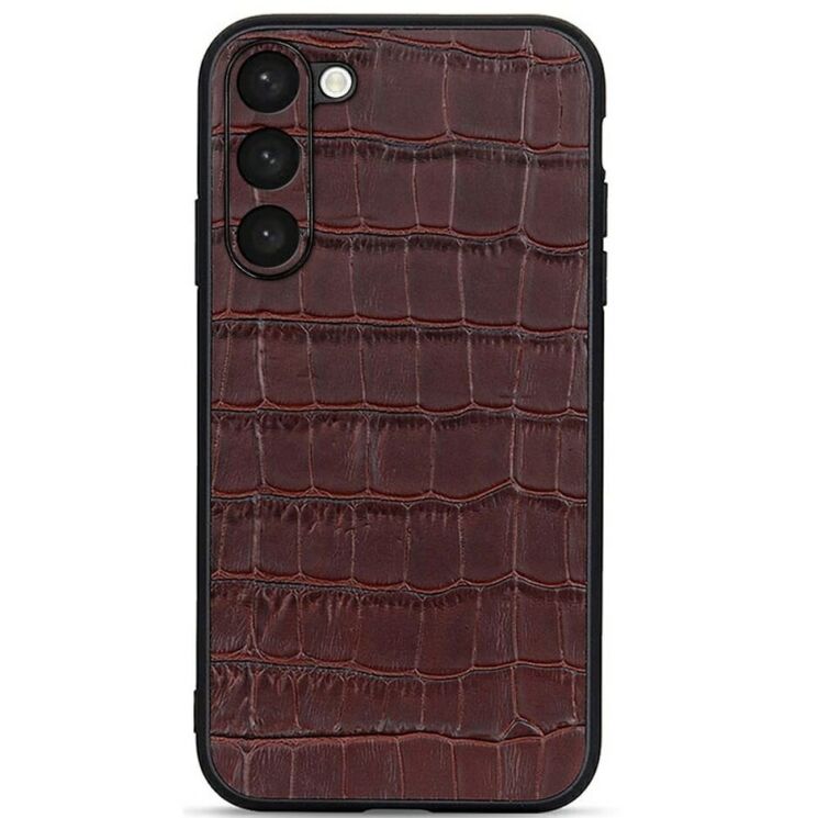 Шкіряний чохол UniCase Croco Skin для Samsung Galaxy S23 - Brown: фото 1 з 3