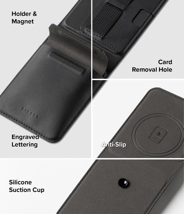 Накладной чехол-кошелек Ringke Folio Grip Wallet Magnetic (FF) для Samsung Galaxy Flip 7 (8800293855842) - Black: фото 6 из 11
